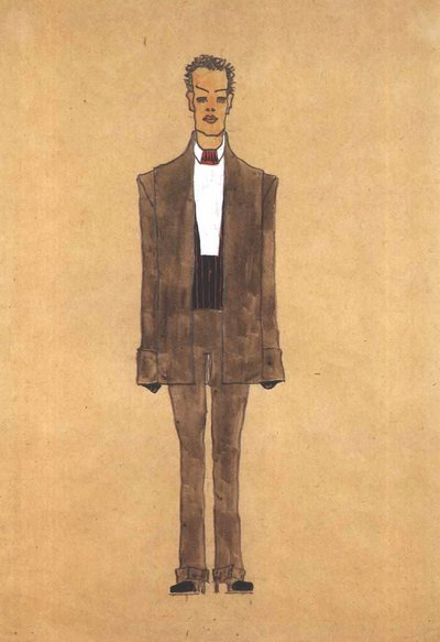 Diseño de moda traje de noche de Egon Schiele